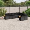 vidaXL Set Divani da Giardino 9 pz con Cuscini Nero in Polyrattan