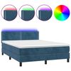 vidaXL Letto a Molle con Materasso e LED Blu Scuro 140x200 cm
