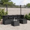 vidaXL Set Divano da Giardino 6 pz con Cuscini Nero in Polyrattan