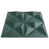 vidaXL Pannelli da parete 48 pcs Verde Origami 50 x 50 cm Schiuma XPS