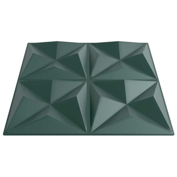 vidaXL Pannelli da parete 48 pcs Verde Origami 50 x 50 cm Schiuma XPS