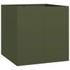 vidaXL Fioriera Verde Oliva 80x80x80 cm in Acciaio