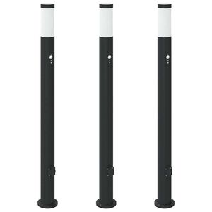 vidaXL Lampioni a dissuasore con sensore e presa 3 pz 110 cm IP44