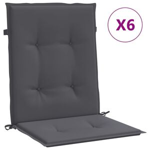 vidaXL Cuscini per Sedia 6 pz Antracite Tessuto Oxford