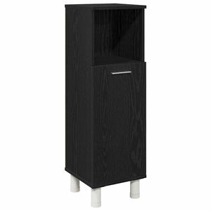 vidaXL Mobile da Bagno Rovere Nero 30 x 30 x 95 cm Legno multistrato
