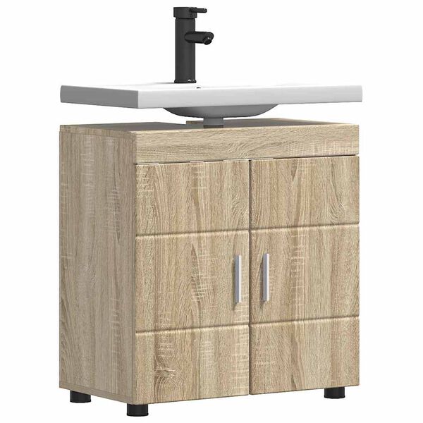 vidaXL Set di Armadi da Bagno TULUM Rovere Sonoma 60 x 34 x 63 cm