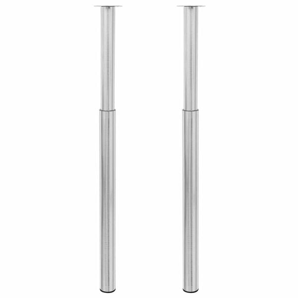 vidaXL Gambe Telescopiche Tavolo 2 pz Acciaio Inossidabile 710 mm-1100 mm