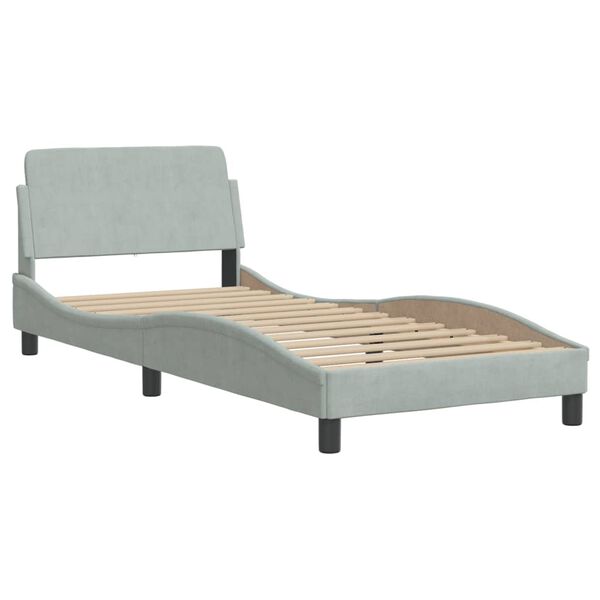 vidaXL Letto con Materasso Hanko Grigio Chiaro 90x200 cm in Velluto