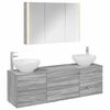 vidaXL Set di mobili per il bagno 4 pcs Sonoma grigio