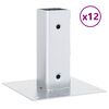 vidaXL Basi per Pali Quadrate 12 pz Argento 51x51 mm Acciaio Zincato