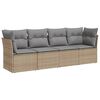 vidaXL Set Divano da Giardino 4 pz con Cuscini Beige in Polyrattan