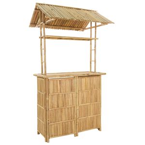 vidaXL Tavolo da bar da esterno Naturale 115 x 95 x 214 cm Bamb&ugrave;