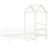 vidaXL Tetto Letto Bambini Bianco 108x70x176,5 cm Legno Massello Pino