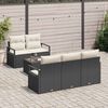 vidaXL Set Divano da Giardino 6 pcs Nero e Crema polyrattan