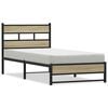 vidaXL Giroletto senza Materaso in Metallo Rovere Sonoma 107x203 cm