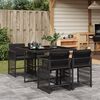 vidaXL Set da Pranzo da Giardino 5 pz Nero con Cuscini in Polyrattan