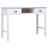 vidaXL Scrivania Bianca 108x45x76 cm in Legno Massello di Paulownia