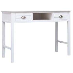 vidaXL Scrivania Bianca 108x45x76 cm in Legno Massello di Paulownia