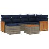 vidaXL Set Divani da Giardino 7 pz con Cuscini Grigio in Polyrattan