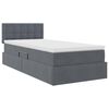 vidaXL Letto con Contenitore Grigio scuro 100 x 200 cm Velluto