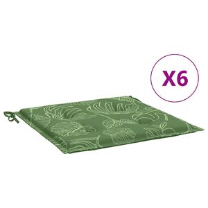 vidaXL Cuscini per Sedia 6 pz Motivo a Foglie 50x50x4 cm in Tessuto