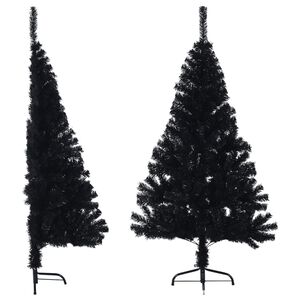 vidaXL Albero di Natale Artificiale a Met&agrave; con Base Nero 120 cm PVC