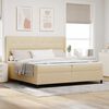 vidaXL Letto a Sorgente LED con materasso Crema 200 x 200 cm Tessuto