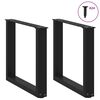 vidaXL Gambe per Tavolino da Caffè a Forma di U 2 pz Nere 50x(42-43) cm Acciaio