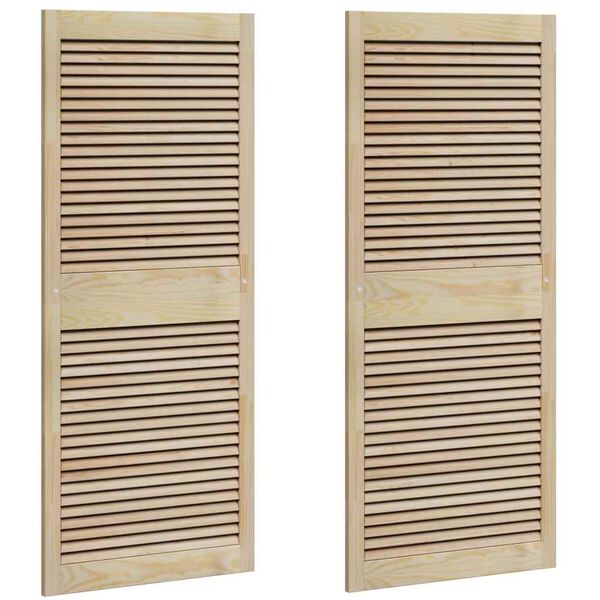 vidaXL Porta per Armadio 2 pcs Naturale 140,5 x 2,1 x 59,5 cm