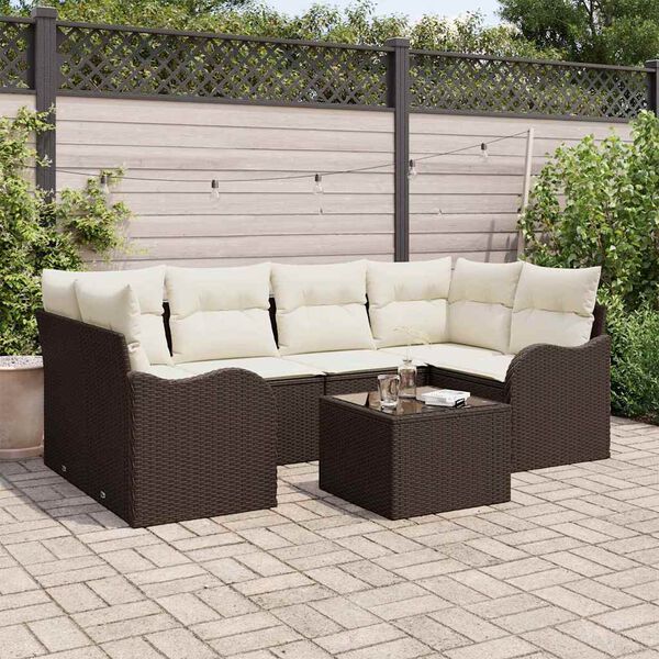 vidaXL Set Divano da Giardino Marrone 55 x 55 x 37 cm polyrattan