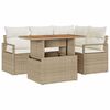 vidaXL Set Divano da Giardino 5 pz Beige Poly Rattan