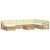 vidaXL Set di divani da esterno 9 pz Bianco e Crema Poliestere