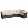 vidaXL Set Divani da Giardino 7 pz con Cuscini Marrone in Polyrattan