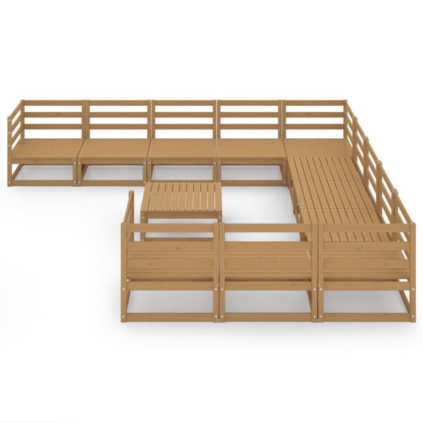 vidaXL Set Divani da Giardino 12 pz in Legno Massello di Pino