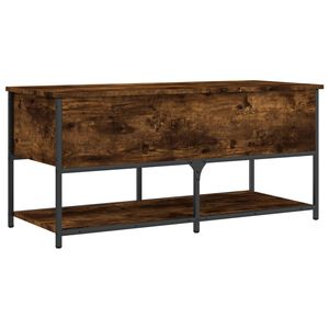 vidaXL Panca Portaoggetti Rovere Fumo 100x42,5x47 cm Legno Multistrato