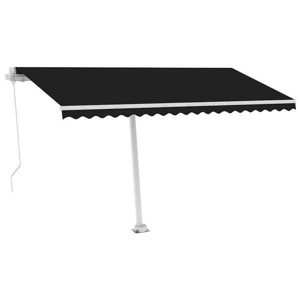 vidaXL Tenda da Sole Retrattile Manuale con LED 400x350 cm Antracite