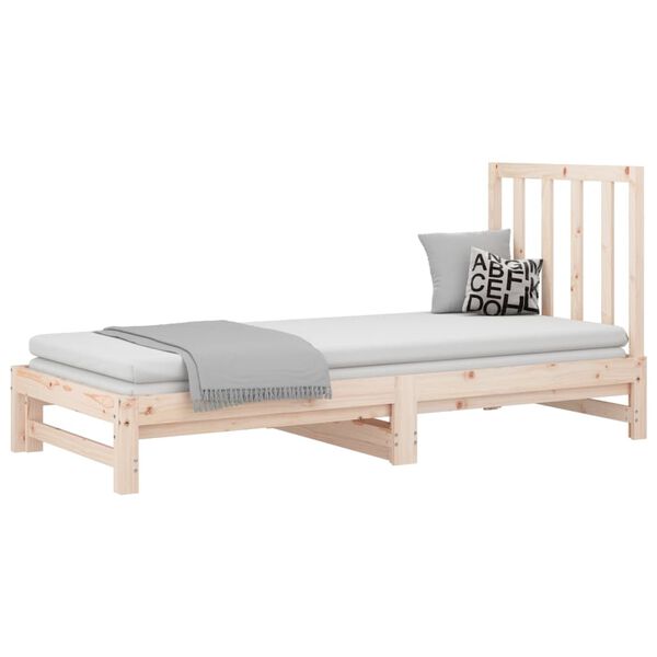 vidaXL Dormeuse Estraibile 2x(90x190) cm Legno Massello di Pino