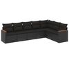 vidaXL Set Divani da Giardino con Cuscini 7pz Nero Polyrattan