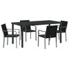 vidaXL Set da Pranzo per Giardino 5 pcs Nero e Grigio Rattan in PE