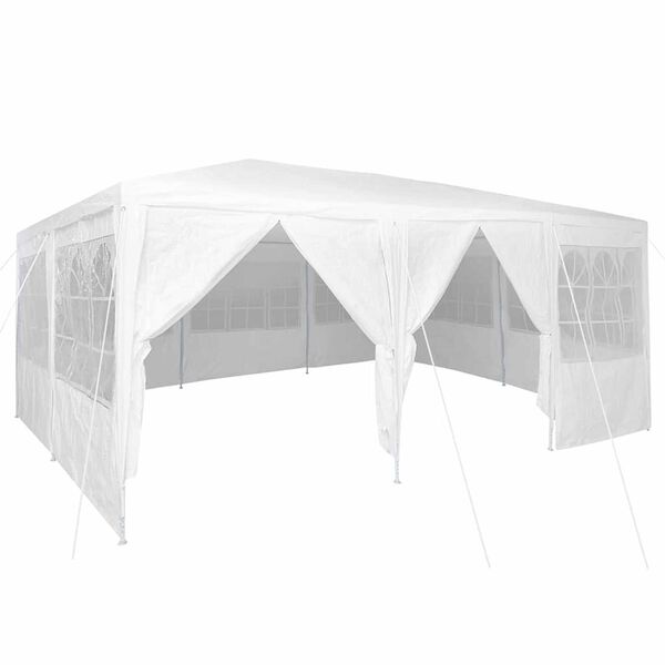 vidaXL Tenda Party Bianco 600 x 400 x 266 cm Polietilene