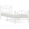 vidaXL Giroletto con Testiera e Pediera Metallo Bianco 90x190 cm
