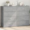 vidaXL Credenze 2 pz Grigio Cemento 60x31x84 cm in Legno Multistrato