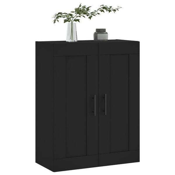 vidaXL Mobile a Parete Nero 69,5x34,90 cm in Legno Multistrato