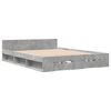 vidaXL Giroletto Cassetti Grigio Cemento 135x190 cm Legno Multistrato