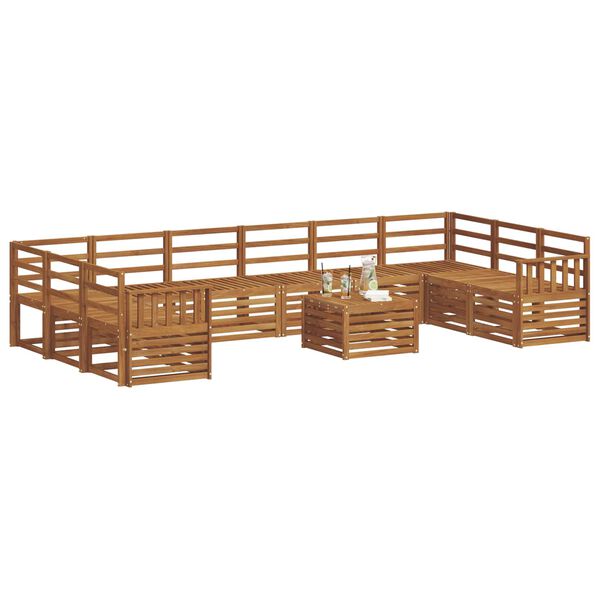 vidaXL Set divani Naturale Legno di Acacia Massello