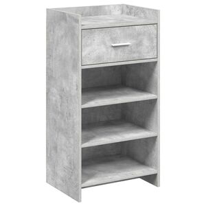 vidaXL Mobile per scarpe con cassetto Grigio Cemento 48 x 36 x 92 cm