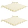 vidaXL Sedie da Giardino con Cuscini Crema 2 pz in Massello di Teak