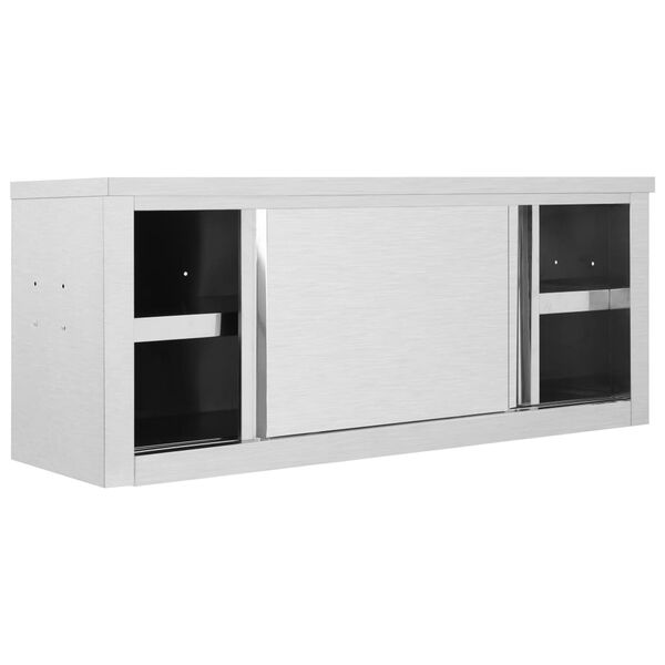 vidaXL Armadio da Cucina ad Ante Scorrevoli 120x40x50cm Acciaio Inox