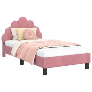 vidaXL Struttura letto bambini con testata Rosa 80 x 160 cm Velluto