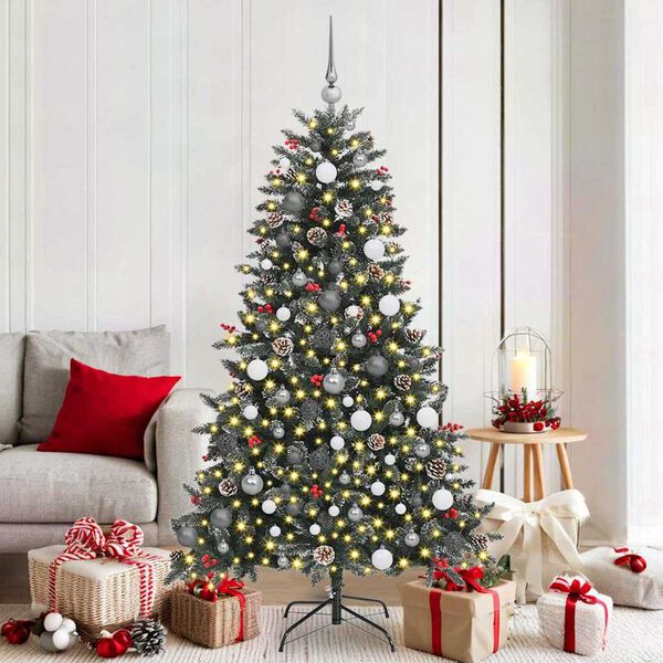 vidaXL Albero di Natale artificiale con 300 LED Verde 180 cm